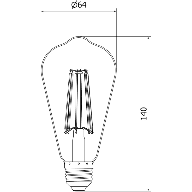 Mexen Vintis 6x Žiarovka filament LED E27, ST64, 10W, Teplá - 2200K, 780 lm, dymová - L152-E27-1022-70x06