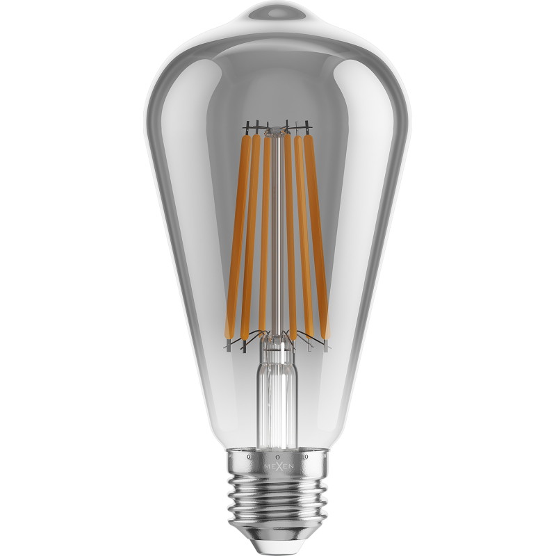 Mexen Vintis 10x žiarovka filament LED E27, ST64, 10W, Teplá - 2700K, 780 lm, dymová - L152-E27-1027-70x10