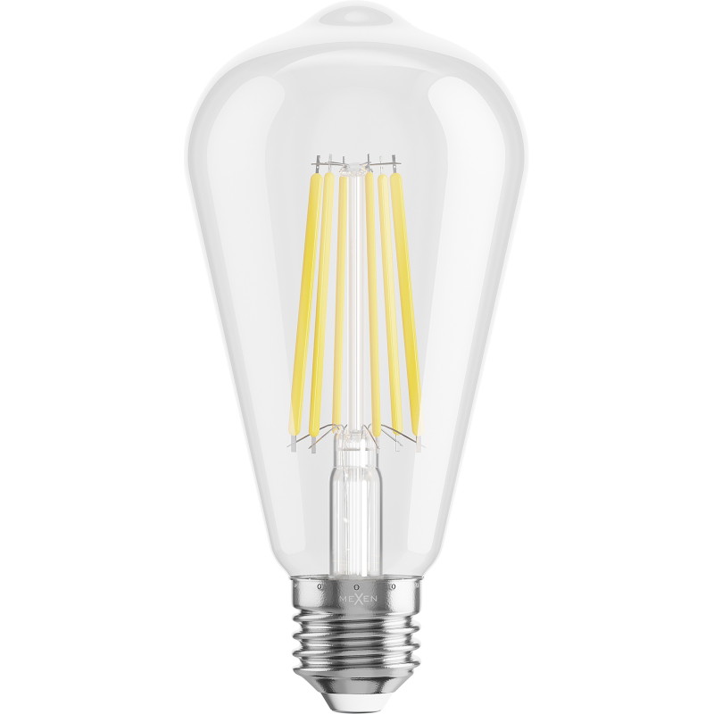 Mexen Vintis 10x LED vlákno žiarovka E27, ST64, 10W, Neutrálna - 4000K, 1320 lm, číra - L152-E27-1040-00x10