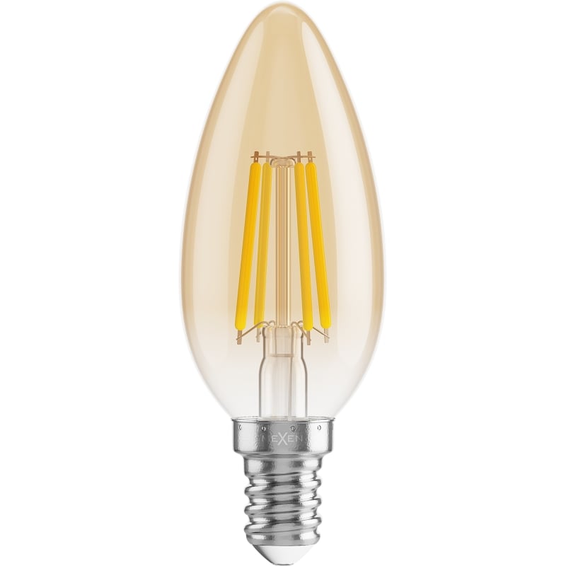 Mexen Vintis 6x LED filamentová žiarovka E14, C35, 6W, Teplá - 2200K, 600 lm, jantárová - L154-E14-0622-50x06