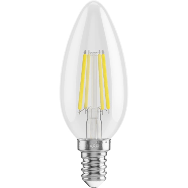 Mexen Vintis 6x LED žiarovka s vláknom E14, C35, 6W, Neutrálna - 4000K, 720 lm, číra - L154-E14-0640-00x06