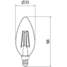 Mexen Vintis 10x žiarovka filament LED E14, C35, 4W, Teplá - 2200K, 400 lm, amber - L154-E14-0422-50x10