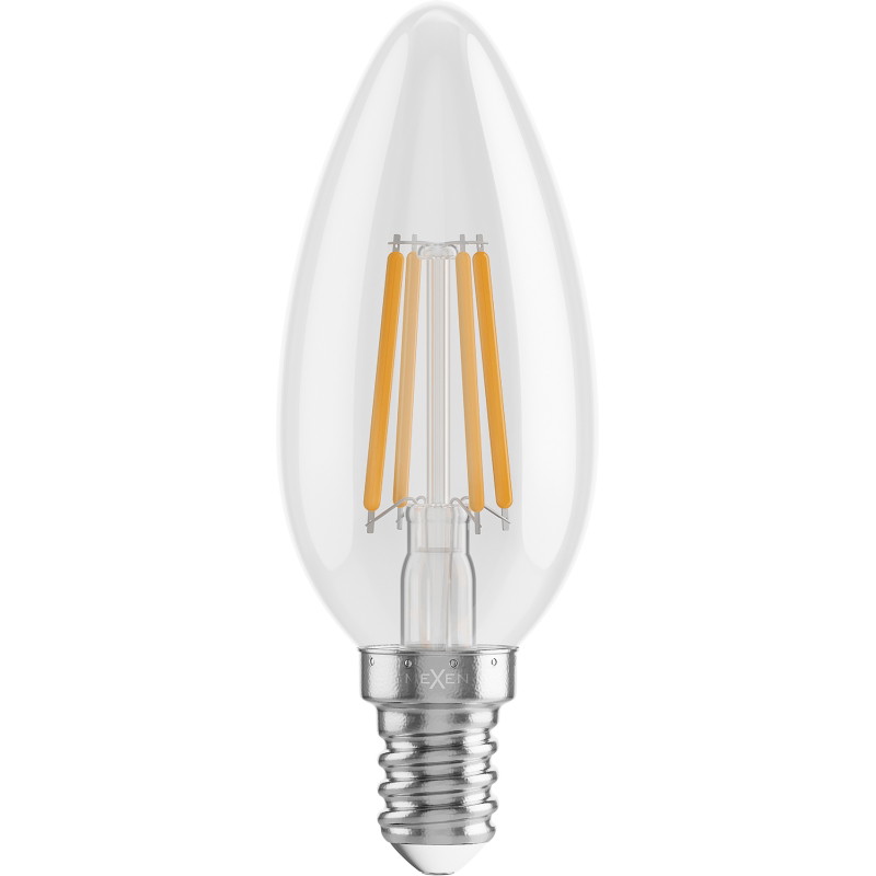 Mexen Vintis 10x žiarovka filament LED E14, C35, 6W, Teplá - 2700K, 720 lm, číra - L154-E14-0627-00x10