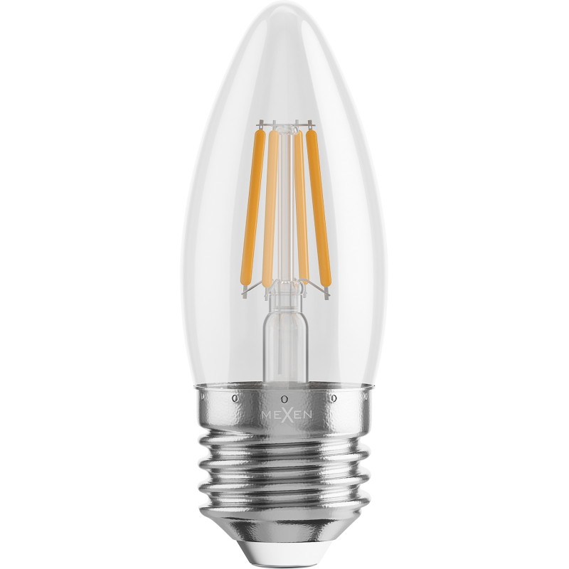 Mexen Vintis 3x LED žiarovka filament E27, C35, 6W, Teplá - 2700K, 720 lm, číra - L154-E27-0627-00x03