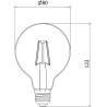 Mexen Vintis 3x Žiarovka filament LED E27, G80, 2W, Teplá - 2200K, 180 lm, amber - L155-E27-0222-50x03