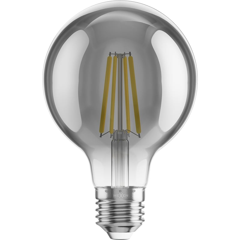 Mexen Vintis 3x žiarovka filament LED E27, G80, 8W, Teplá - 2200K, 600 lm, dymová - L155-E27-0822-70x03