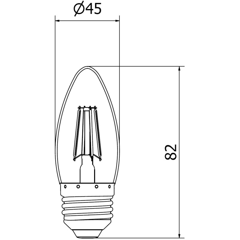 Mexen Vintis 10x LED žiarovka filament E27, C35, 6W, Teplá - 2700K, 720 lm, číra - L154-E27-0627-00x10