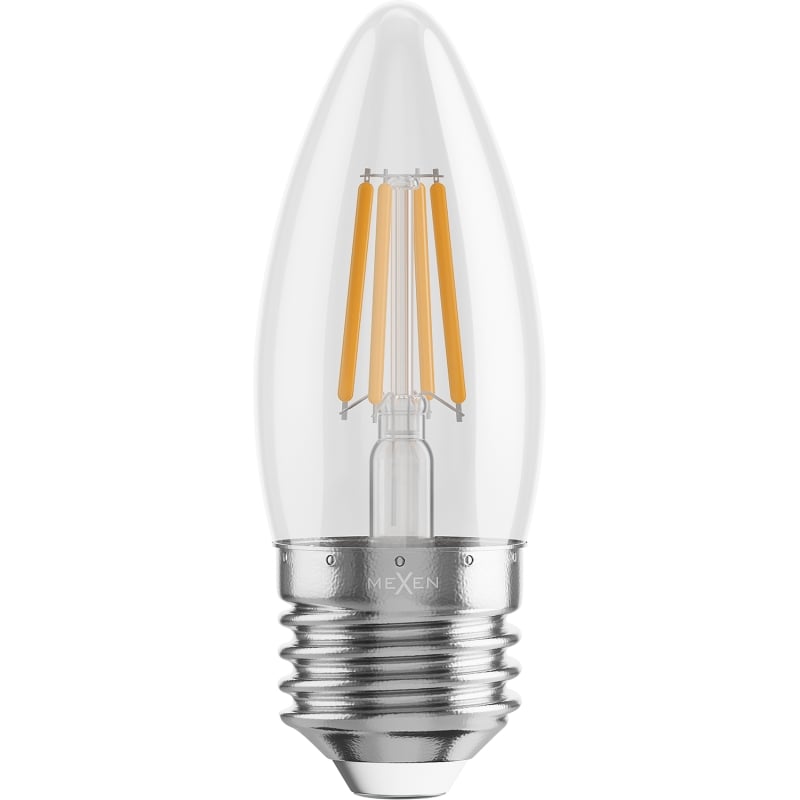 Mexen Vintis 10x LED žiarovka filament E27, C35, 6W, Teplá - 2700K, 720 lm, číra - L154-E27-0627-00x10