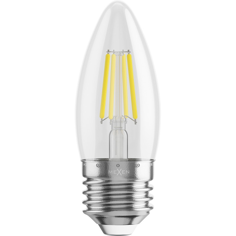Mexen Vintis 6x LED vlákno žiarovka E27, C35, 6W, Neutrálna - 4000K, 720 lm, číra - L154-E27-0640-00x06