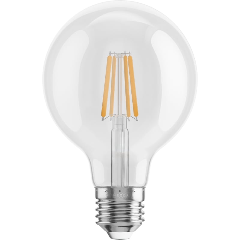 Mexen Vintis 6x Žiarovka filament LED E27, G80, 4W, Teplá - 2700K, 470 lm, číra - L155-E27-0427-00x06