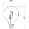 Mexen Vintis 10x žiarovka filament LED E27, G80, 8W, Neutrálna - 4000K, 1055 lm, číra - L155-E27-0840-00x10