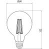Mexen Vintis 6x Žiarovka filament LED E27, G80, 10W, Neutrálna - 4000K, 1320 lm, číra - L155-E27-1040-00x06