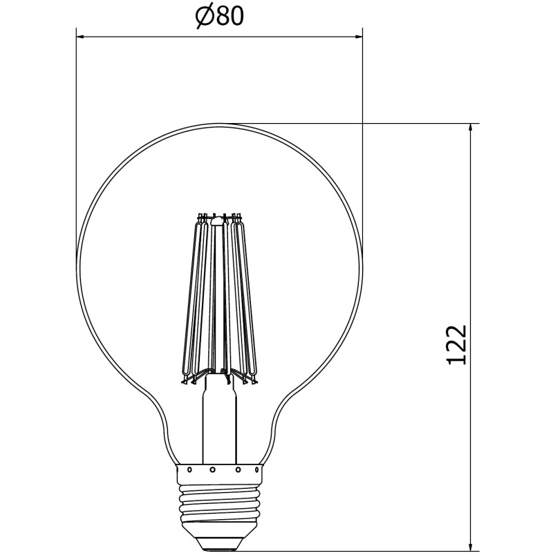 Mexen Vintis 10x Žiarovka filament LED E27, G80, 10W, Neutrálna - 4000K, 1320 lm, číra - L155-E27-1040-00x10