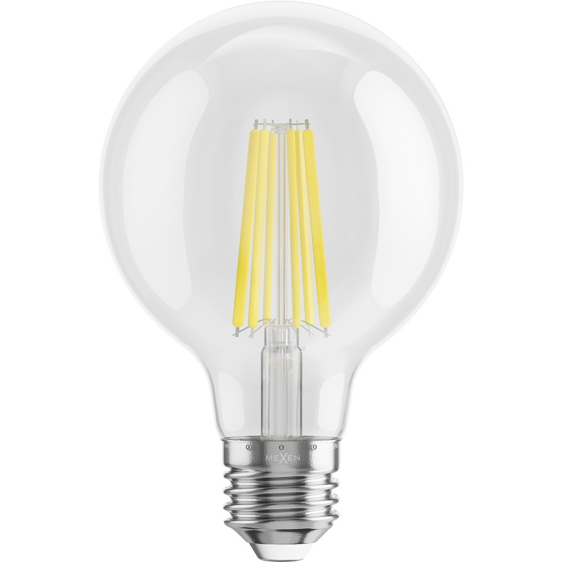 Mexen Vintis 10x Žiarovka filament LED E27, G80, 10W, Neutrálna - 4000K, 1320 lm, číra - L155-E27-1040-00x10
