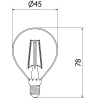 Mexen Vintis 3x LED vlákno žiarovka E14, G45, 4W, Teplá - 2700K, 470 lm, číra - L156-E14-0427-00x03