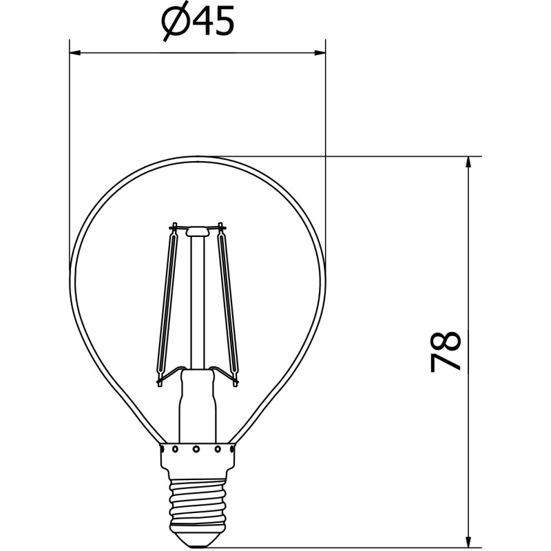 Mexen Vintis 10x LED žiarovka filament E14, G45, 2W, Neutrálna - 4000K, 240 lm, číra - L156-E14-0240-00x10