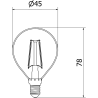 Mexen Vintis 10x LED žiarovka filament E14, G45, 2W, Neutrálna - 4000K, 240 lm, číra - L156-E14-0240-00x10