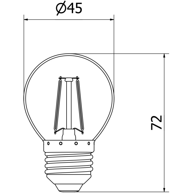 Mexen Vintis 3x Žiarovka filament LED E27, G45, 2W, Teplá - 2700K, 240 lm, číra - L156-E27-0227-00x03