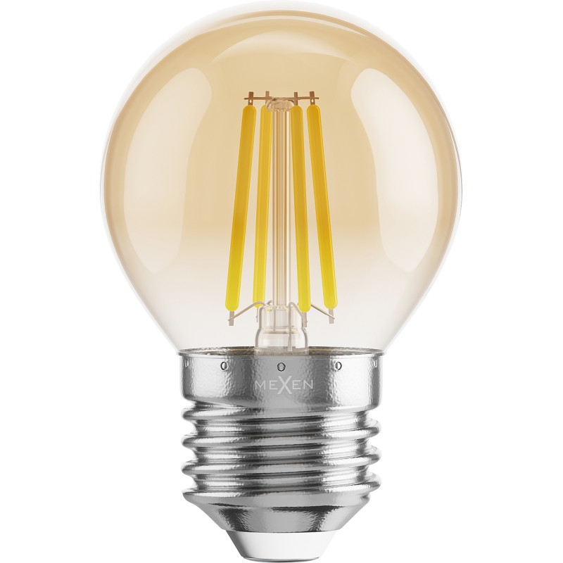 Mexen Vintis 3x Žiarovka filament LED E27, G45, 4W, Teplá - 2200K, 400 lm, amber - L156-E27-0422-50x03