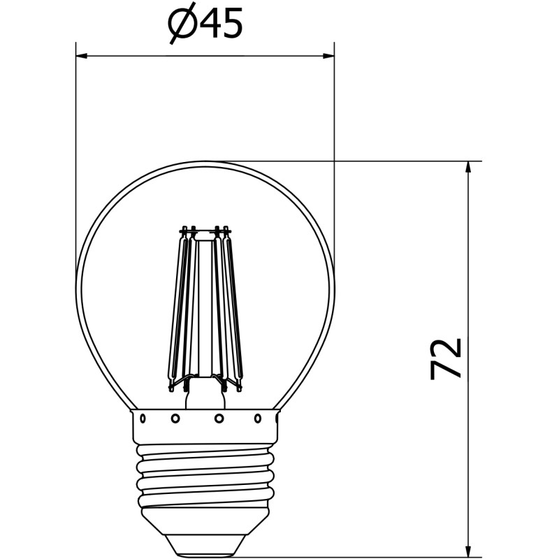 Mexen Vintis 3x LED filamentová žiarovka E27, G45, 6W, Neutrálna - 4000K, 720 lm, číra - L156-E27-0627-00x03