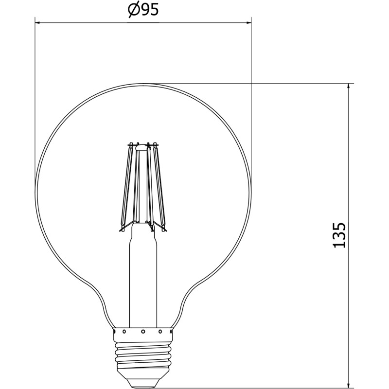 Mexen Vintis 3x LED filamentová žiarovka E27, G95, 4W, Teplá - 2700K, 400 lm, jantárová - L157-E27-0427-50x03