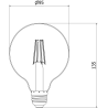 Mexen Vintis 3x LED filamentová žiarovka E27, G95, 4W, Teplá - 2700K, 400 lm, jantárová - L157-E27-0427-50x03
