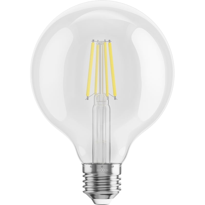 Mexen Vintis 3x LED vlákno žiarovka E27, G95, 6W, Neutrálna - 4000K, 720 lm, číra - L157-E27-0640-00x03