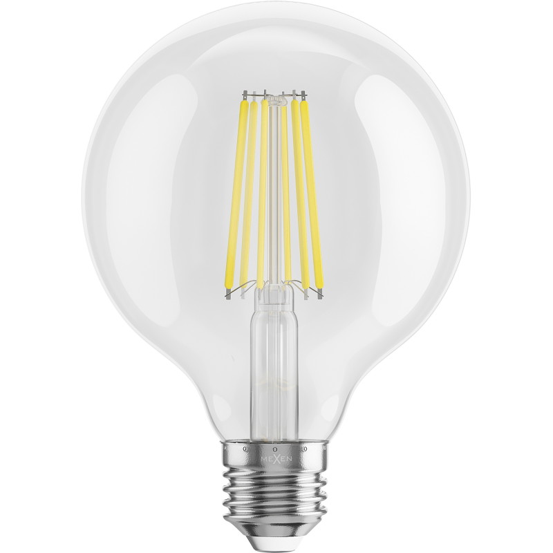 Mexen Vintis 3x LED žiarovka filament E27, G95, 10W, Neutrálna - 4000K, 1320 lm, číra - L157-E27-1040-00x03