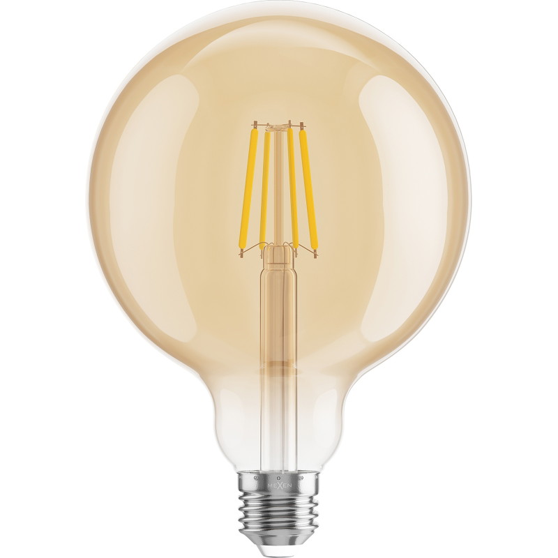 Mexen Vintis 3x Žiarovka filament LED E27, G125, 4W, Teplá - 2200K, 400 lm, jantárová - L158-E27-0422-50x03