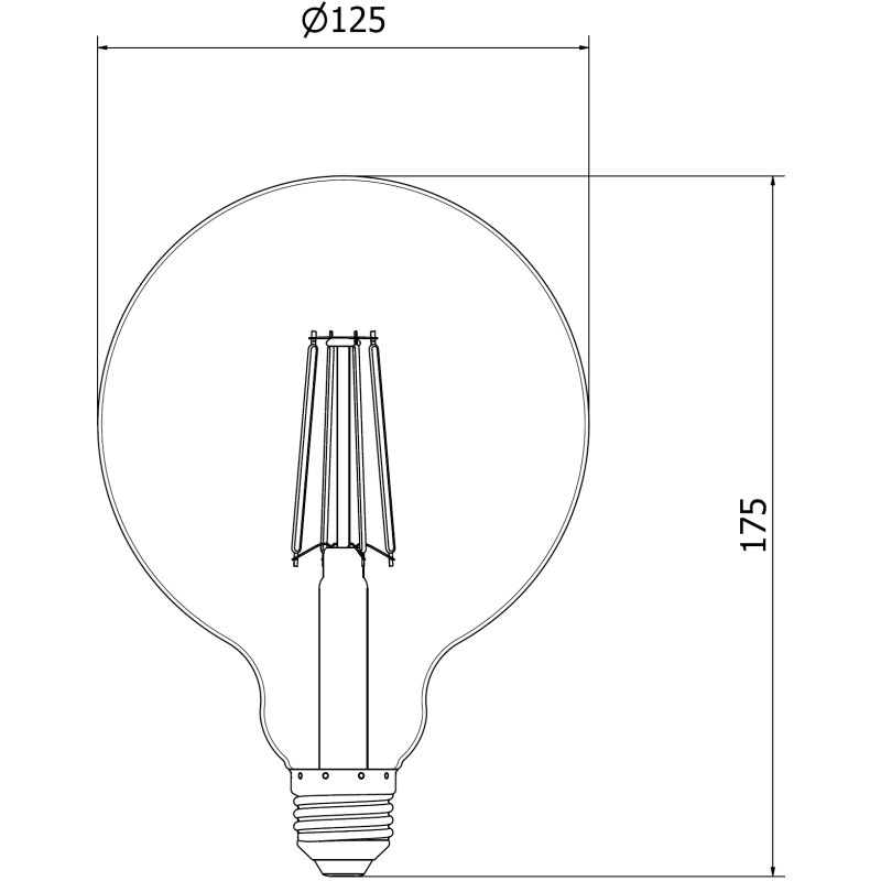 Mexen Vintis 3x žiarovka filament LED E27, G125, 8W, Teplá - 2700K, 1055 lm, číra - L158-E27-0827-00x03