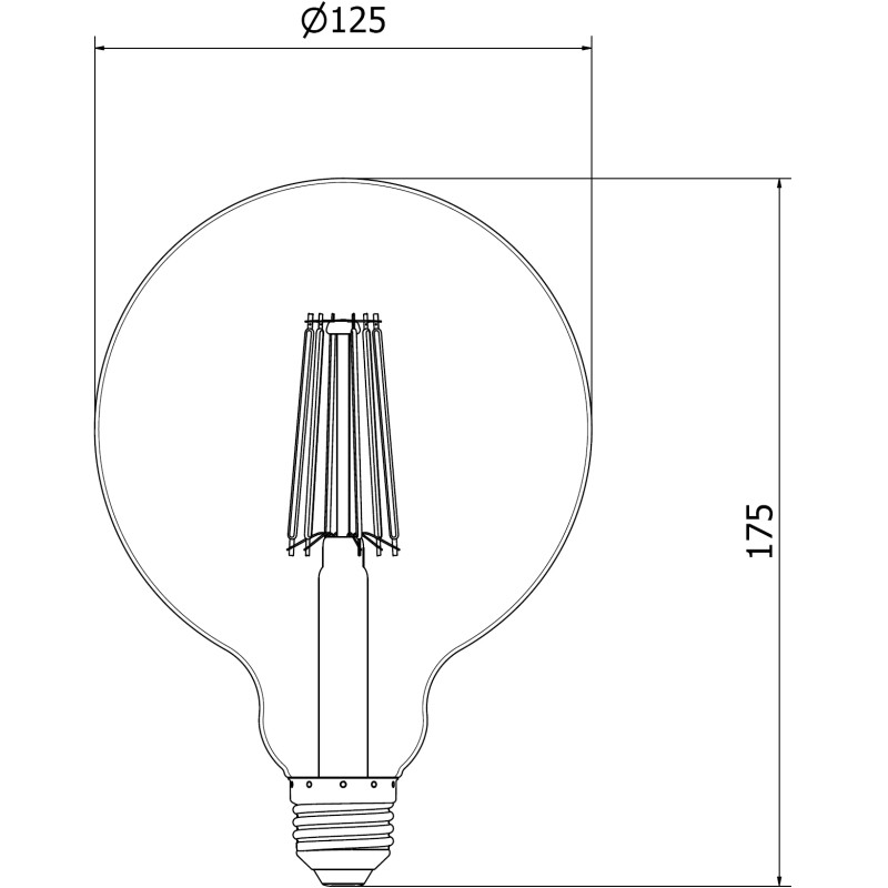 Mexen Vintis 3x LED filament žiarovka E27, G125, 12W, Neutrálna - 4000K, 1560 lm, číra - L158-E27-1240-00x03