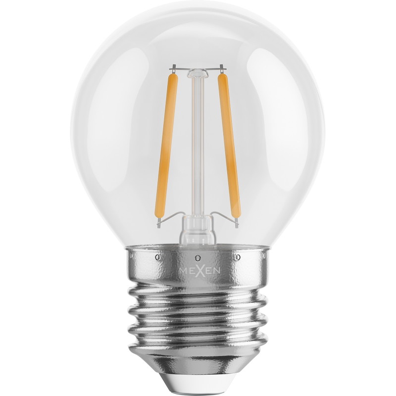 Mexen Vintis 6x Žiarovka filament LED E27, G45, 2W, Teplá - 2700K, 240 lm, clear - L156-E27-0227-00x06