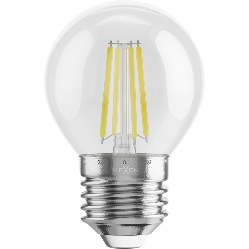 Mexen Vintis 6x LED žiarovka filament E27, G45, 4W, Studená - 6500K, 470 lm, číra - L156-E27-0465-00x06