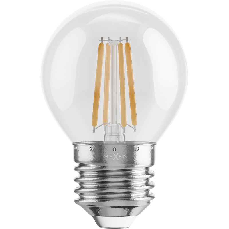 Mexen Vintis 10x LED žiarovka s vláknom E27, G45, 6W, Teplá - 2700K, 720 lm, číra - L156-E27-0627-00x10