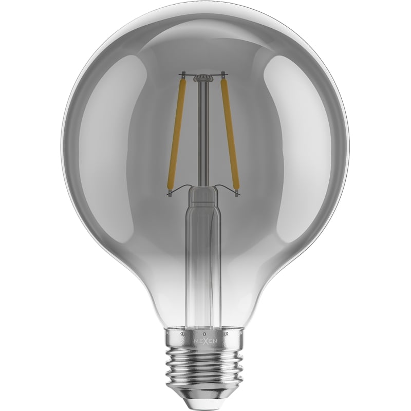 Mexen Vintis 6x Žiarovka filament LED E27, G95, 2W, Teplá - 2200K, 150 lm, dym - L157-E27-0222-70x06