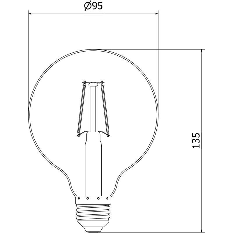 Mexen Vintis 10x Žiarovka filament LED E27, G95, 2W, Teplá - 2200K, 150 lm, dymová - L157-E27-0222-70x10