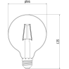 Mexen Vintis 10x Žiarovka filament LED E27, G95, 2W, Teplá - 2200K, 150 lm, dymová - L157-E27-0222-70x10