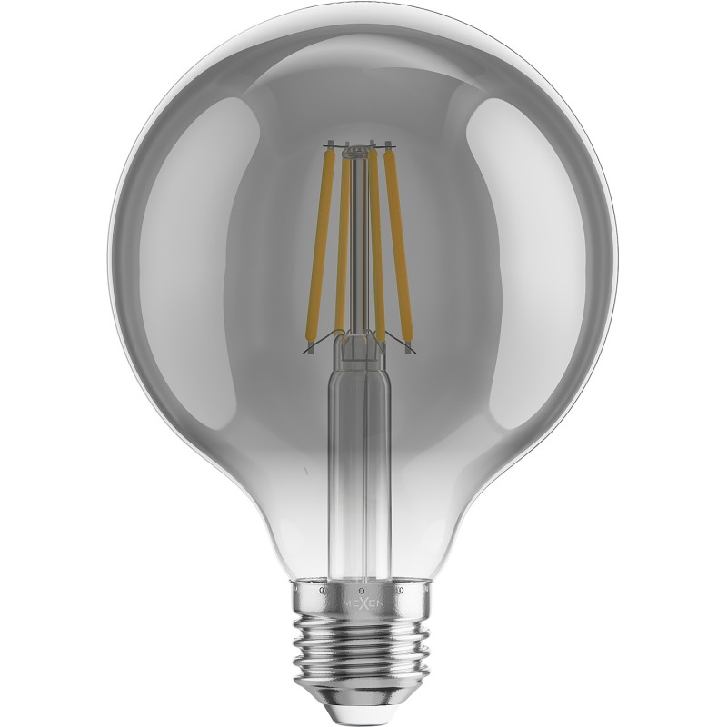 Mexen Vintis 6x Žiarovka filament LED E27, G95, 4W, Teplá - 2700K, 300 lm, dymová - L157-E27-0427-70x06
