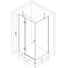 Mexen Roma sprchový kút otočný 100 x 80 cm, transparentný, chróm + sprchová vanička Flat, čierny - 854-100-080-01-00-4070