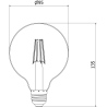 Mexen Vintis 10x žiarovka filament LED E27, G95, 6W, Teplá - 2700K, 510 lm, dymová - L157-E27-0627-70x10