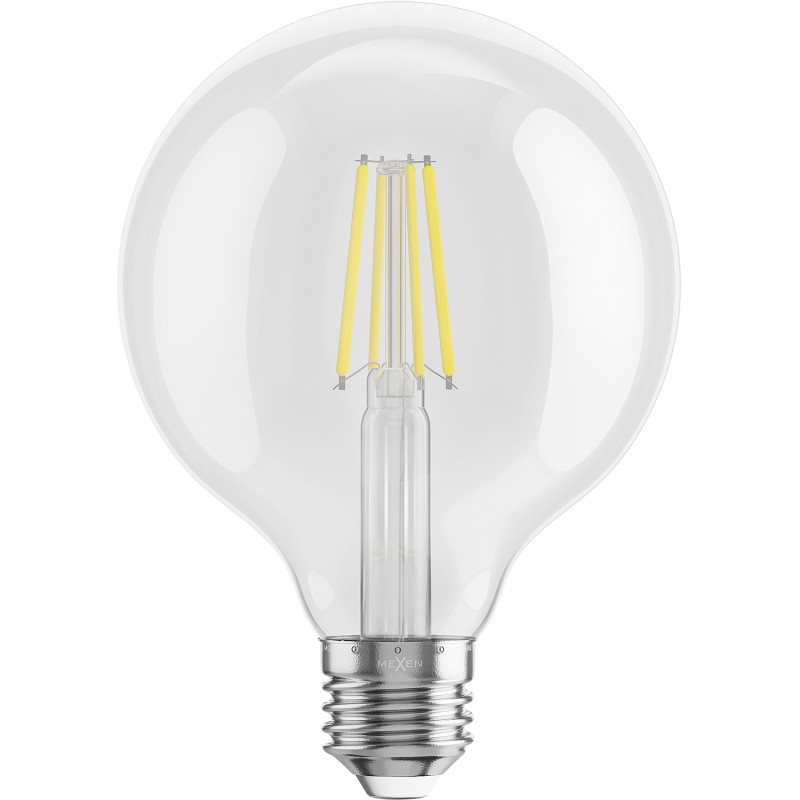 Mexen Vintis 10x LED vlákno žiarovka E27, G95, 6W, Neutrálna - 4000K, 720 lm, číra - L157-E27-0640-00x10
