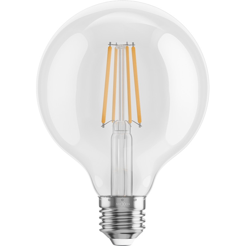 Mexen Vintis 6x LED filamentová žiarovka E27, G95, 8W, Teplá - 2700K, 1055 lm, číra - L157-E27-0827-00x06