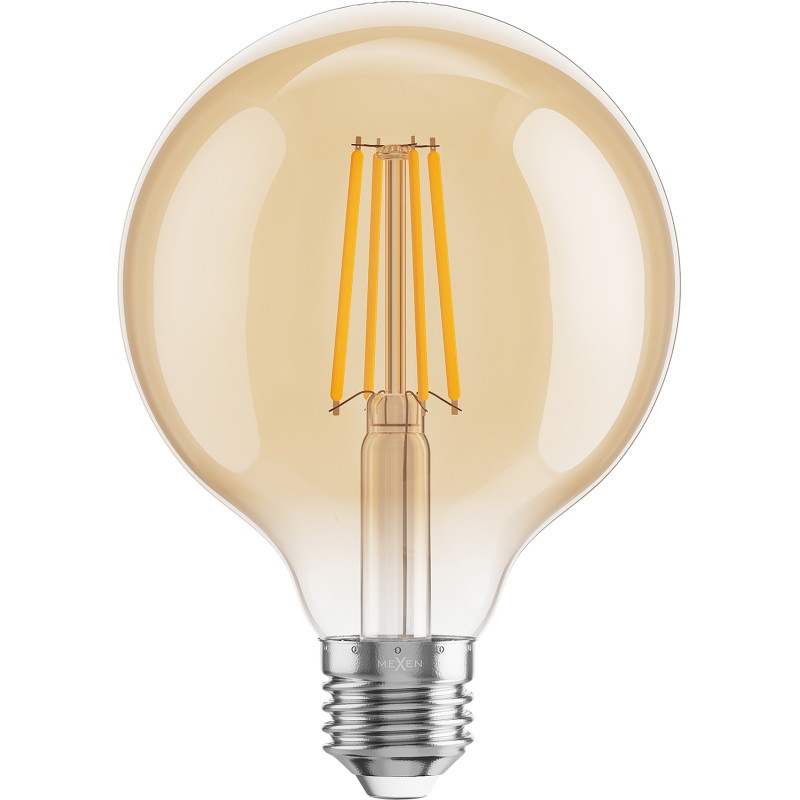 Mexen Vintis 10x žiarovka filament LED E27, G95, 8W, Teplá - 2700K, 750 lm, amber - L157-E27-0827-50x10