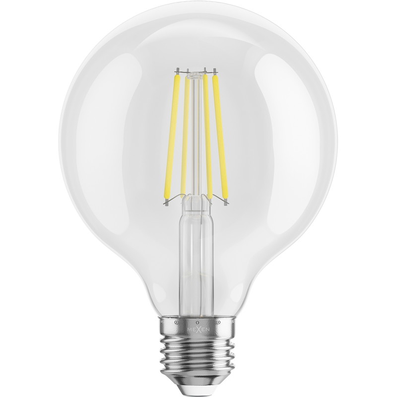 Mexen Vintis 10x LED žiarovka filament E27, G95, 8W, Neutrálna - 4000K, 1055 lm, clear - L157-E27-0840-00x10