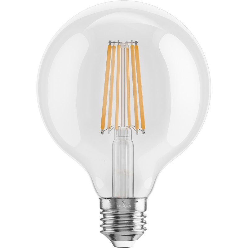Mexen Vintis 10x Žiarovka filament LED E27, G95, 10W, Teplá - 2700K, 1320 lm, číra - L157-E27-1027-00x10