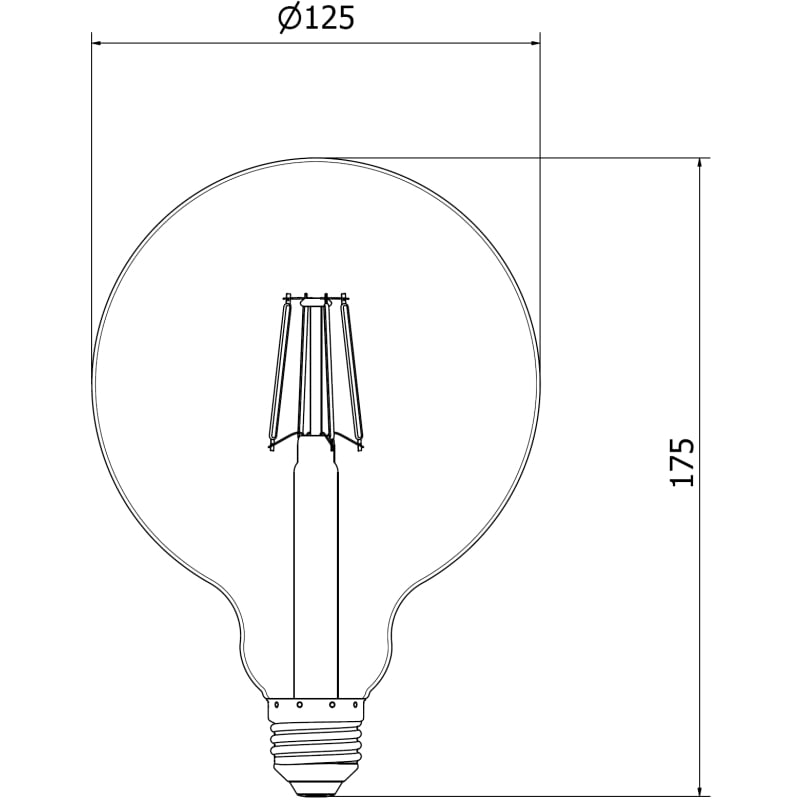 Mexen Vintis 10x Žiarovka filament LED E27, G125, 4W, Teplá - 2200K, 400 lm, jantárová - L158-E27-0422-50x10
