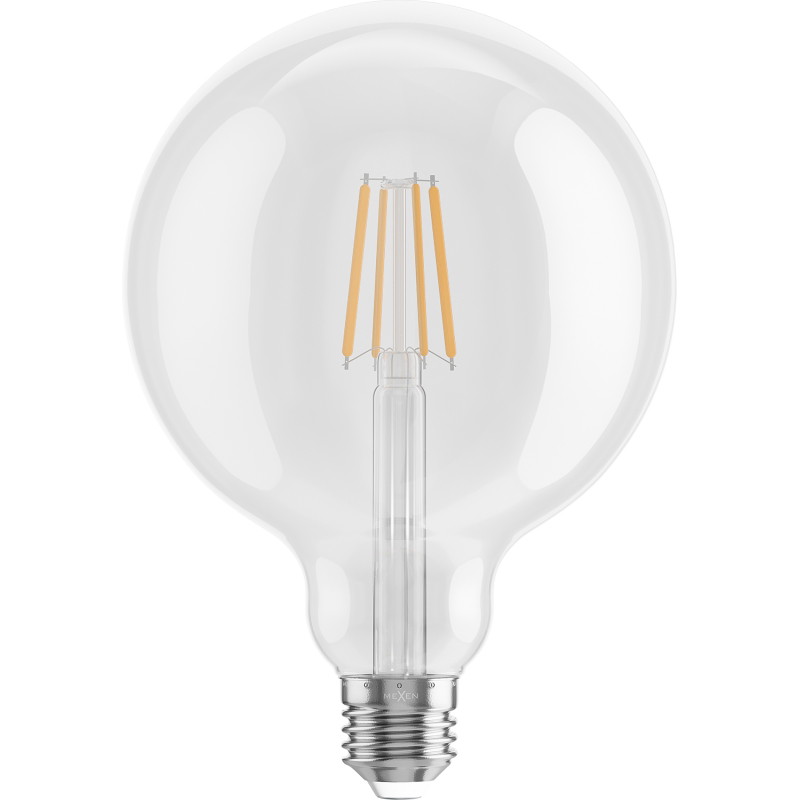 Mexen Vintis 6x Žiarovka filament LED E27, G125, 6W, Teplá - 2700K, 720 lm, číra - L158-E27-0627-00x06