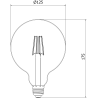 Mexen Vintis 6x Žiarovka filament LED E27, G125, 6W, Teplá - 2700K, 600 lm, jantárová - L158-E27-0627-50x06
