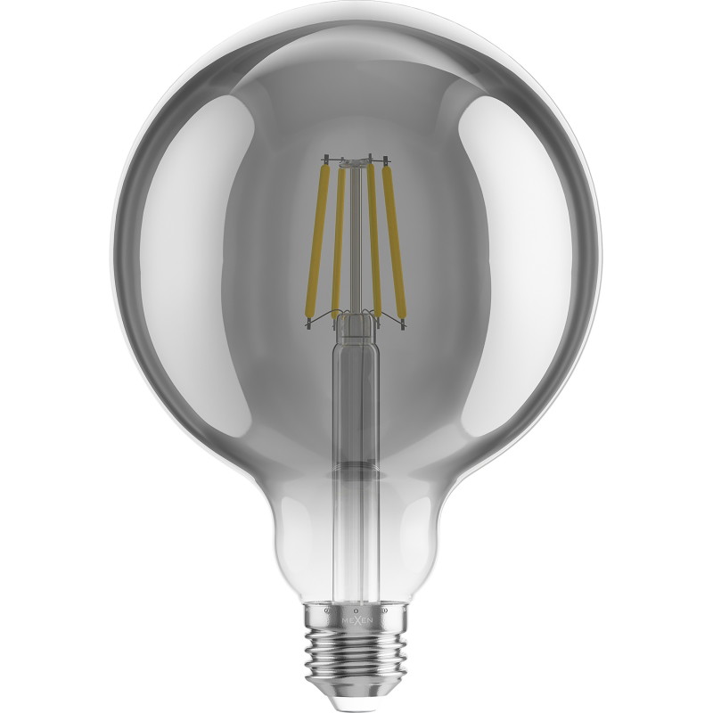 Mexen Vintis 10x žiarovka filament LED E27, G125, 6W, Teplá - 2700K, 510 lm, smoke - L158-E27-0627-70x10