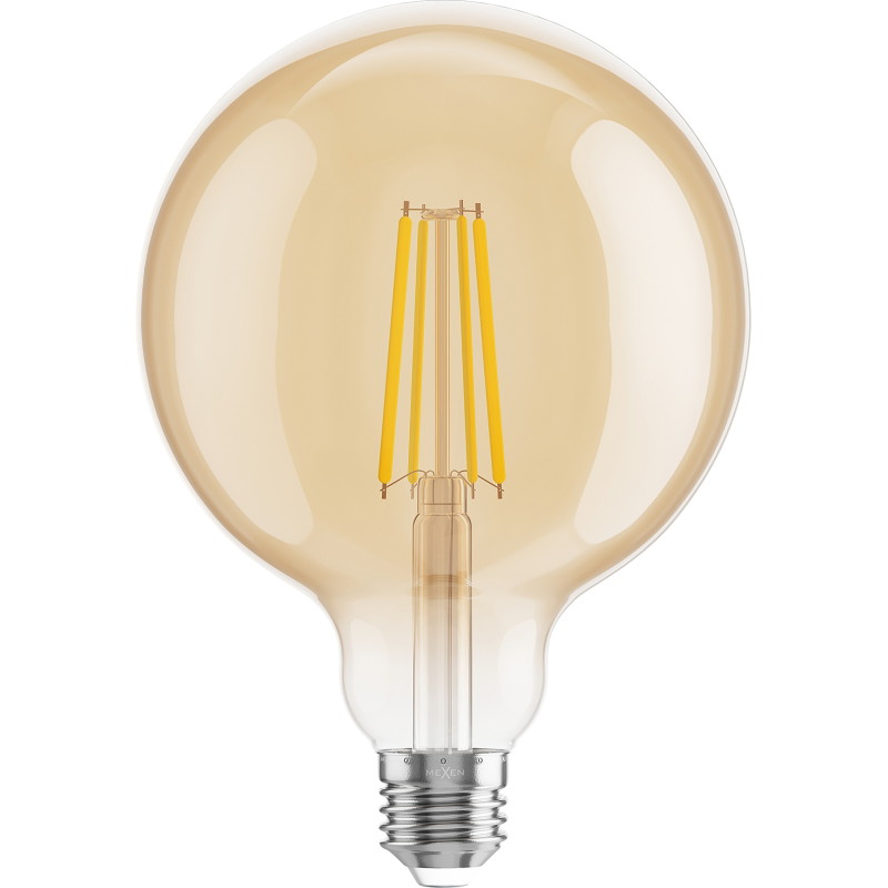 Mexen Vintis 6x LED žiarovka filament E27, G125, 8W, Teplá - 2700K, 750 lm, amber - L158-E27-0827-50x06